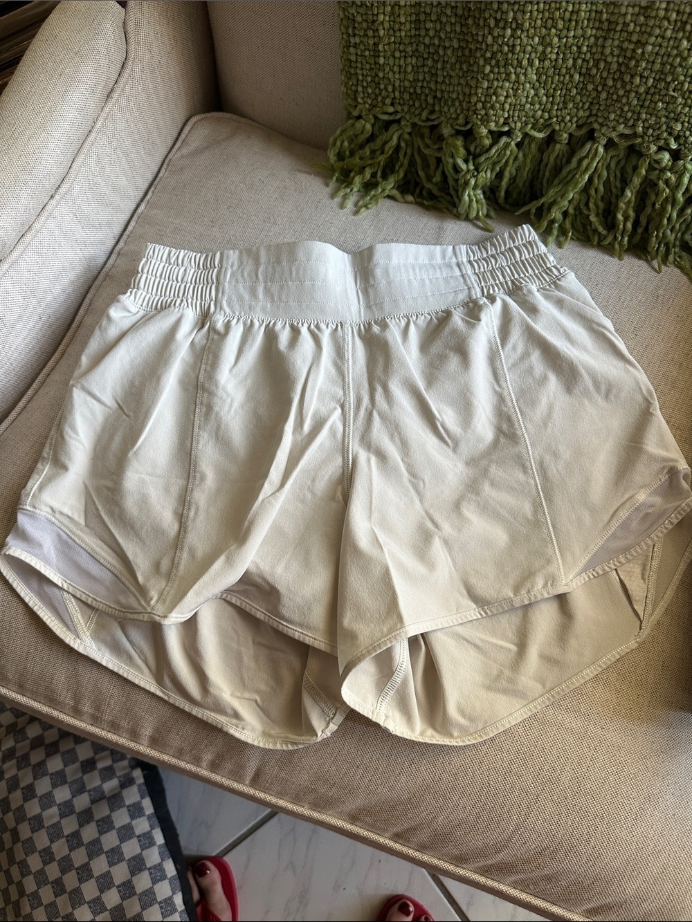 Bone Lululemon Light Cream Women’s Athletic Layered Shorts